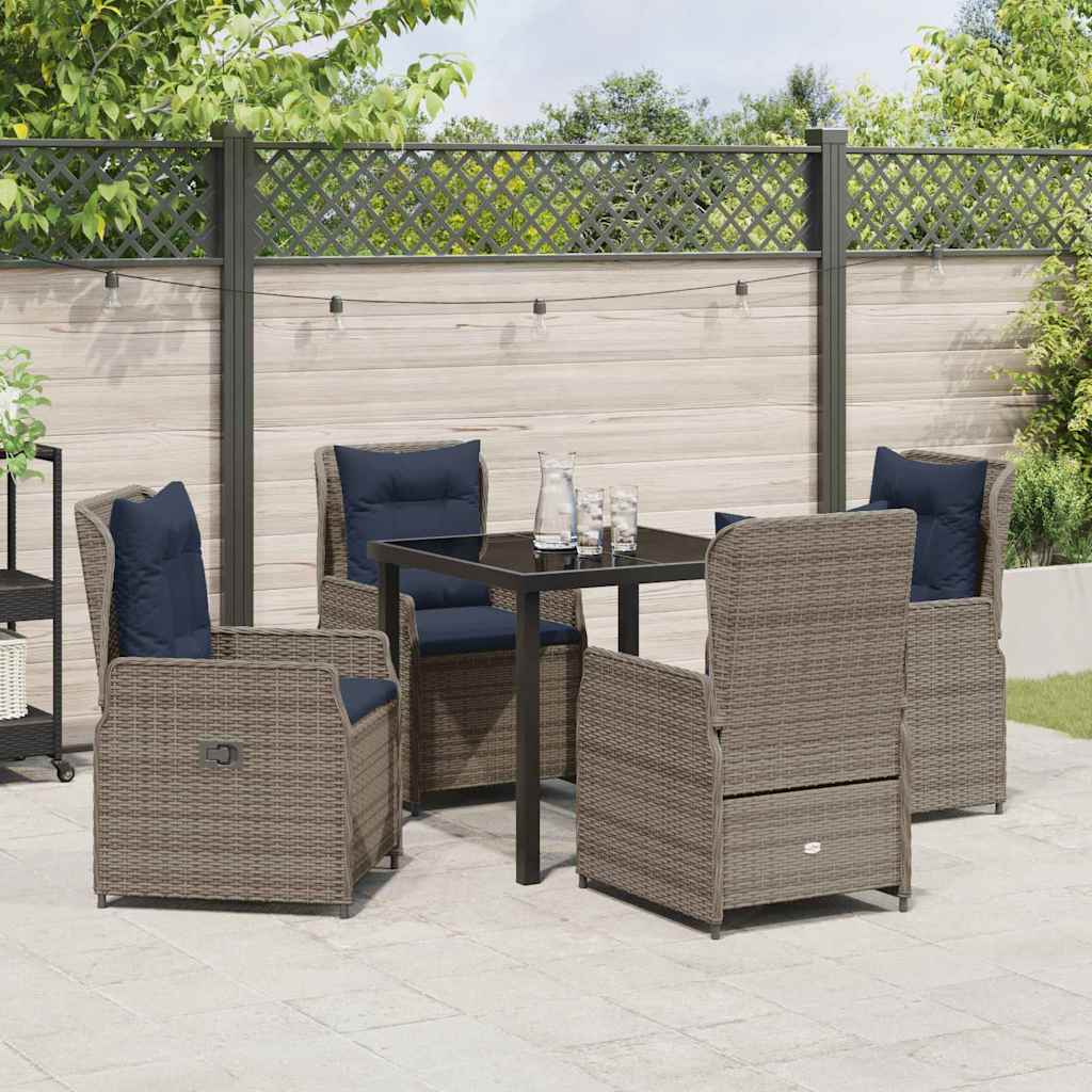Have Spisebordssæt 5 pcs Grå Poly rattan