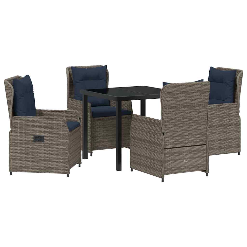 Have Spisebordssæt 5 pcs Grå Poly rattan