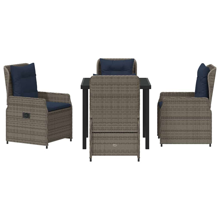 Have Spisebordssæt 5 pcs Grå Poly rattan