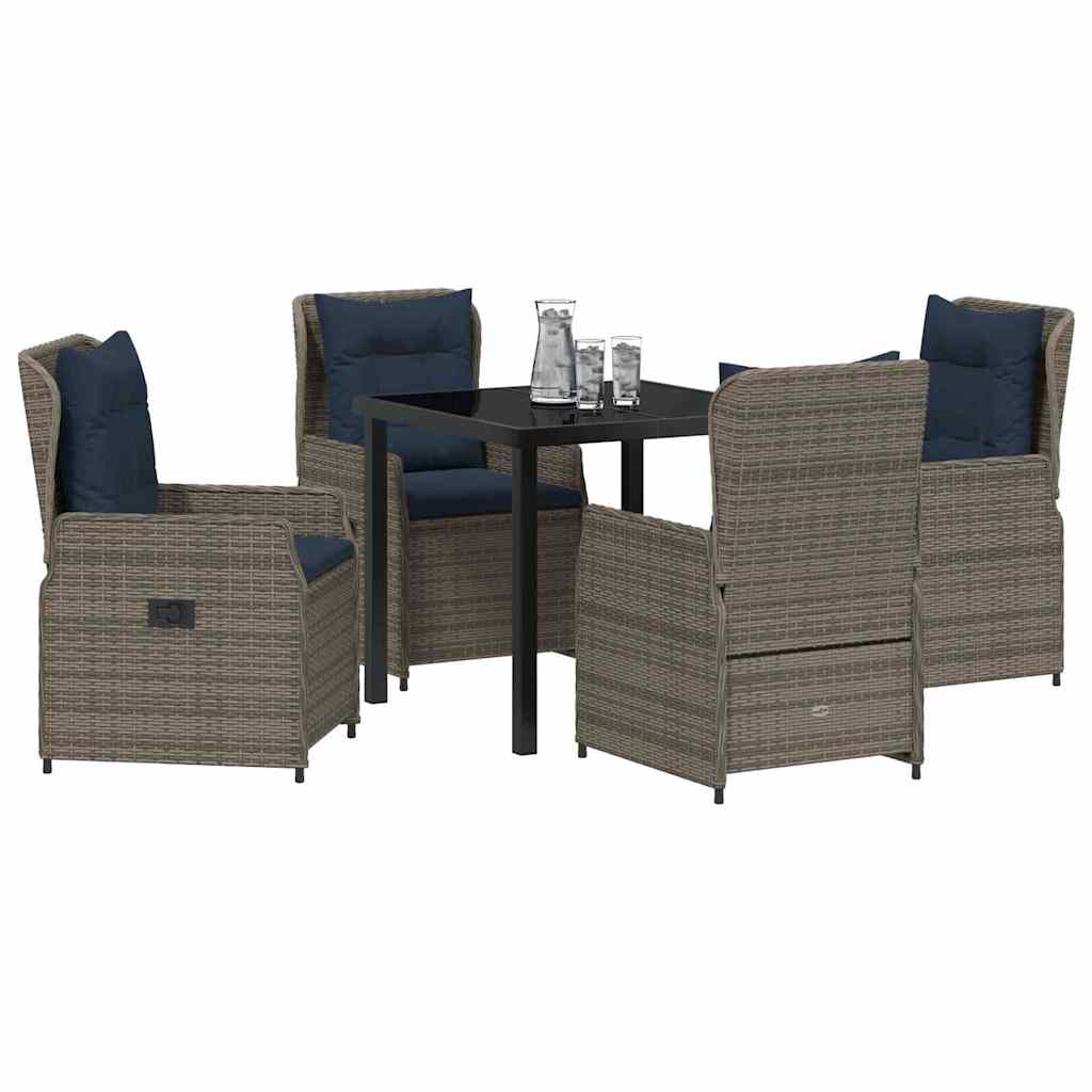 Have Spisebordssæt 5 pcs Grå Poly rattan