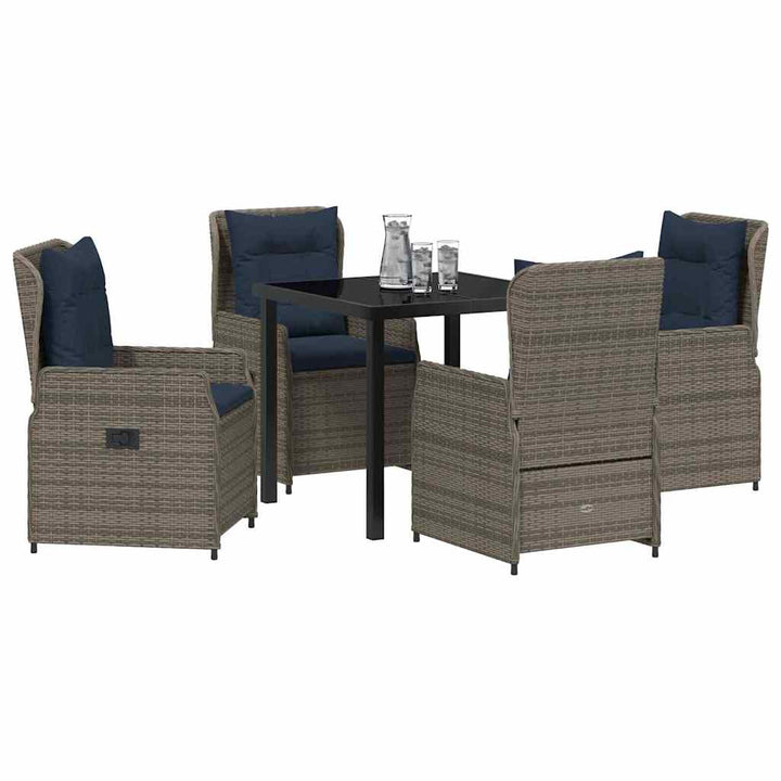 Have Spisebordssæt 5 pcs Grå Poly rattan
