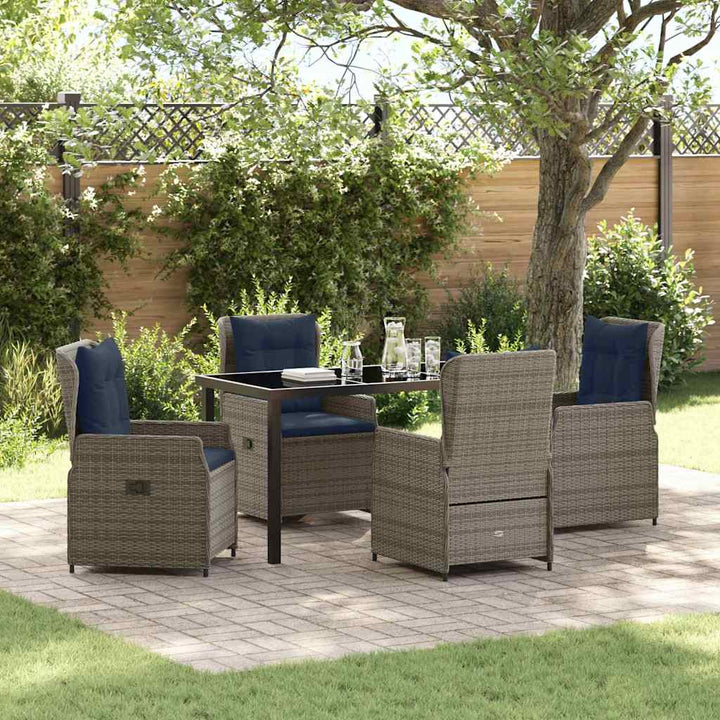Have Spisebordssæt 5 pcs Grå Poly rattan