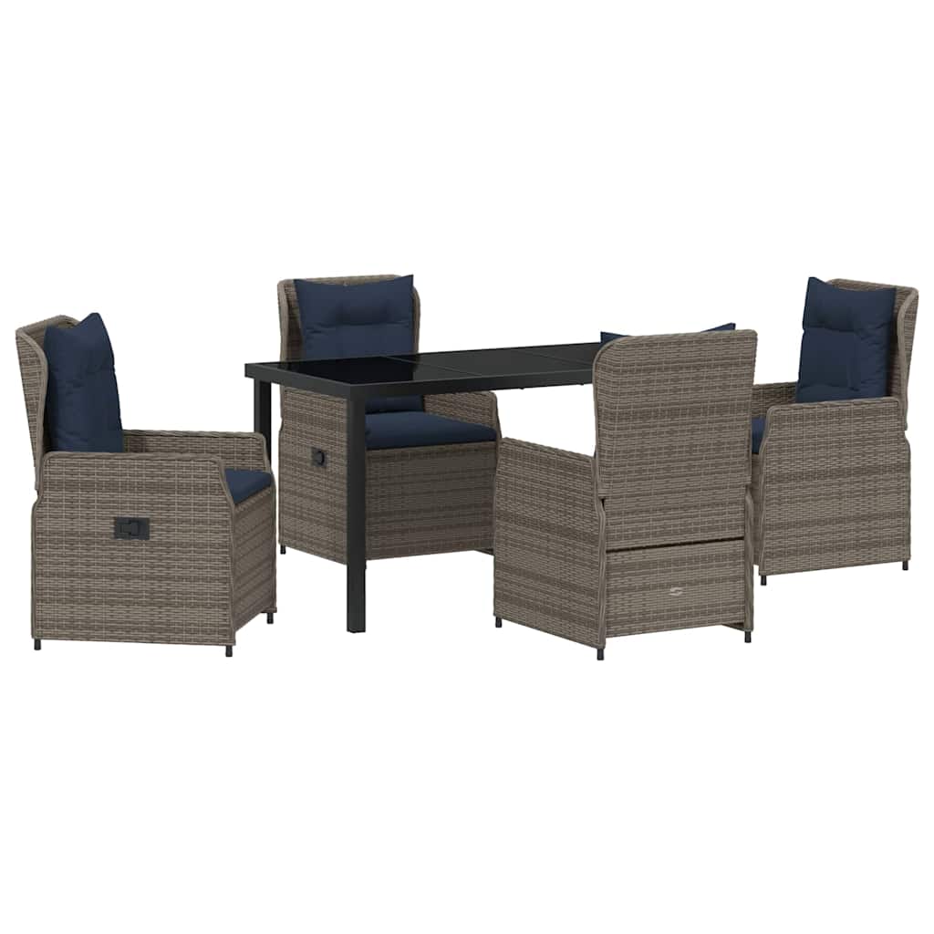 Have Spisebordssæt 5 pcs Grå Poly rattan