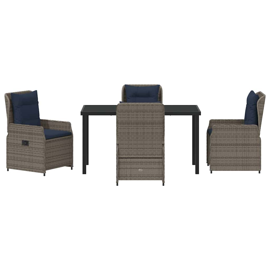 Have Spisebordssæt 5 pcs Grå Poly rattan