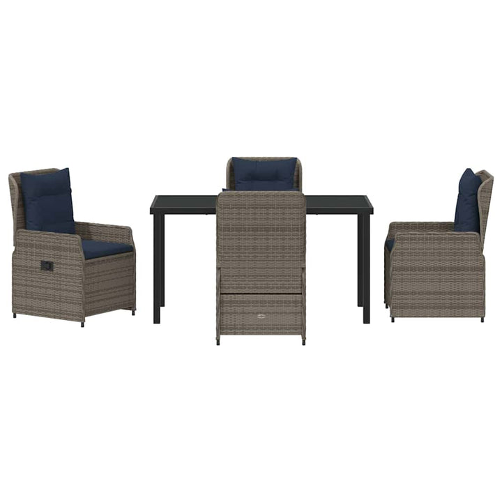 Have Spisebordssæt 5 pcs Grå Poly rattan