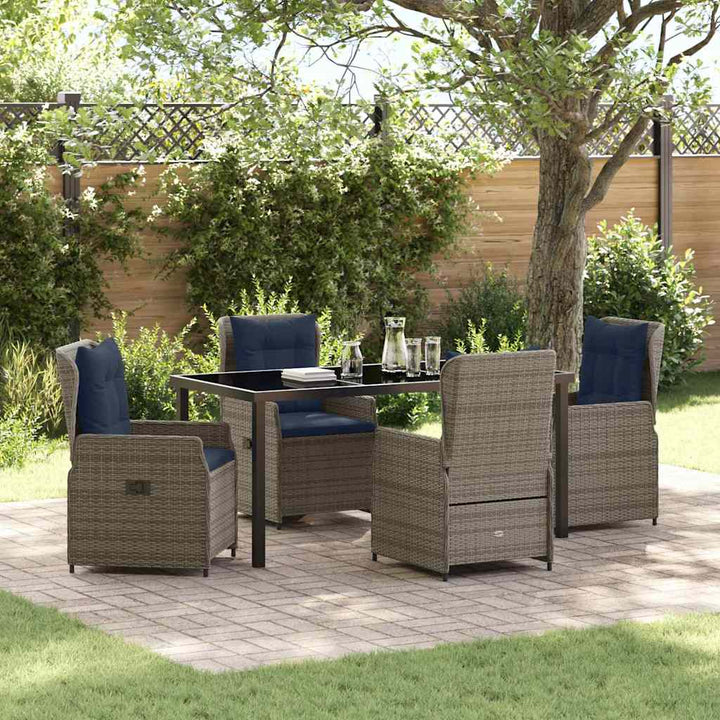 Have Spisebordssæt 5 pcs Grå Poly rattan