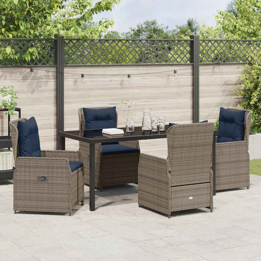Have Spisebordssæt 5 pcs Grå Poly rattan