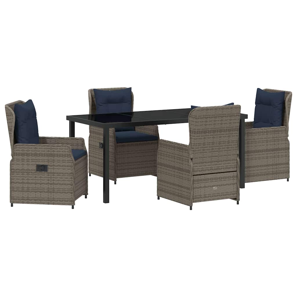 Have Spisebordssæt 5 pcs Grå Poly rattan