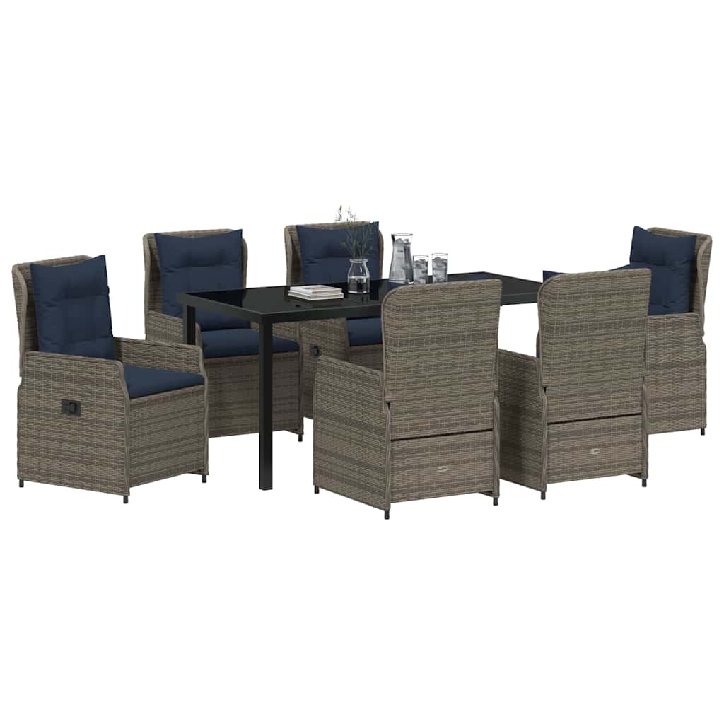 Have Spisebordssæt 7 pcs Grå Poly rattan