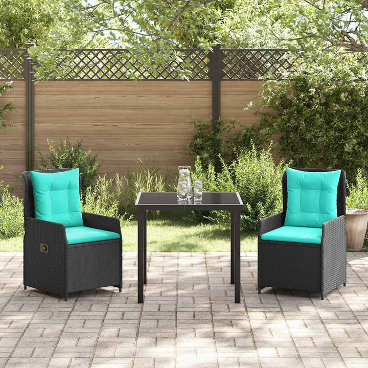 Have Spisebordssæt 3 pcs Sort Poly rattan