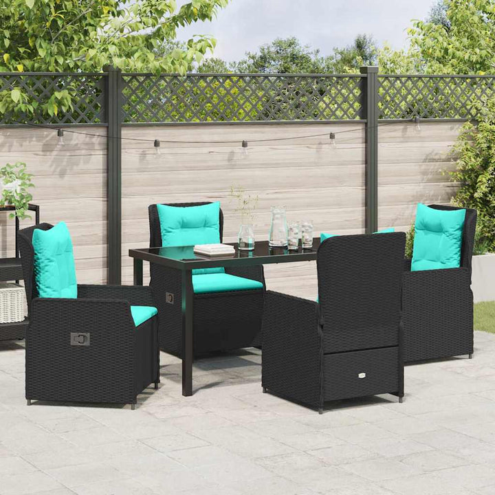 Have Spisebordssæt 5 pcs Sort Poly rattan