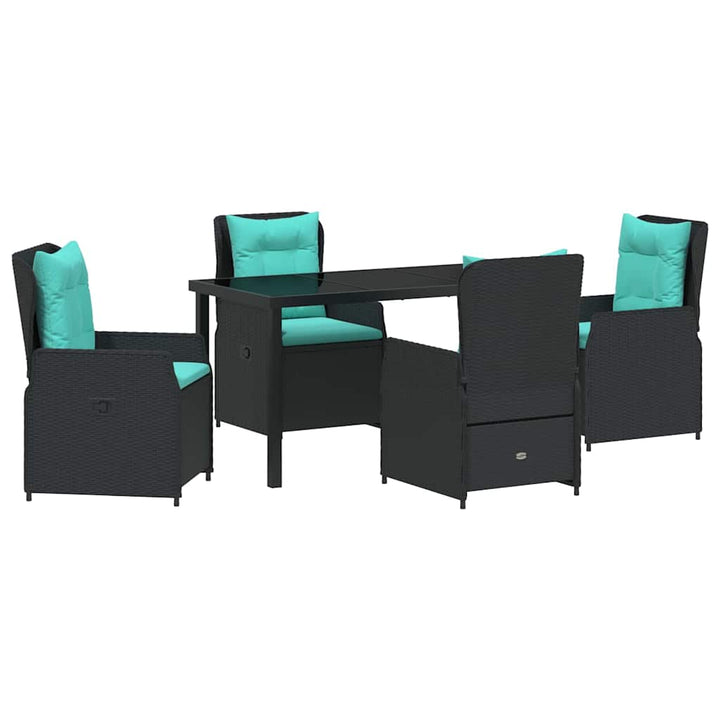 Have Spisebordssæt 5 pcs Sort Poly rattan