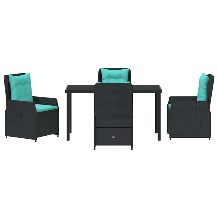 Have Spisebordssæt 5 pcs Sort Poly rattan