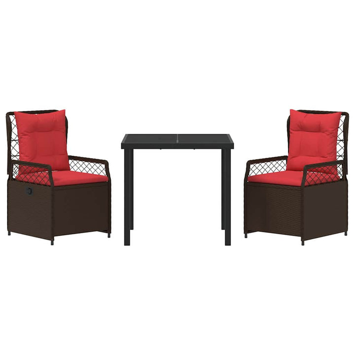Have Spisebordssæt 3 pcs Brun polyrattan