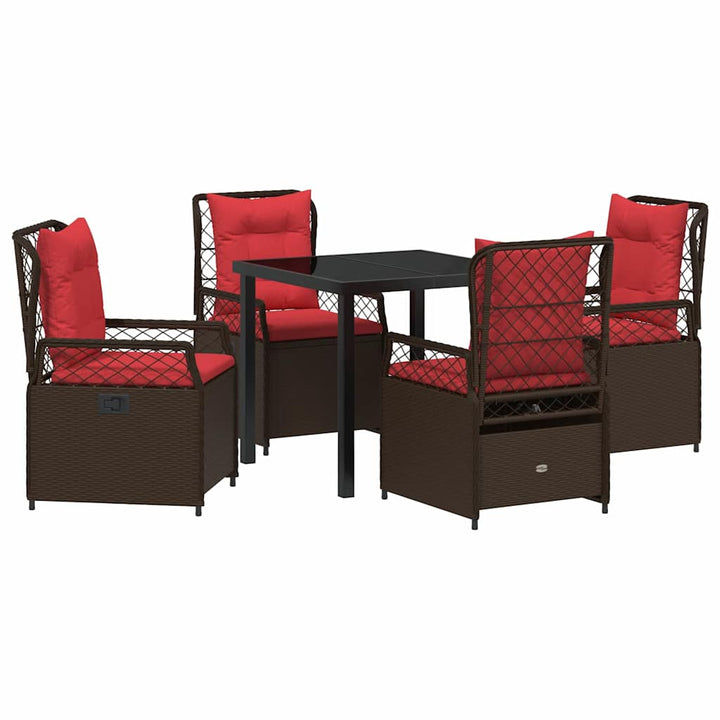 Have Spisebordssæt 5 pcs Brun polyrattan