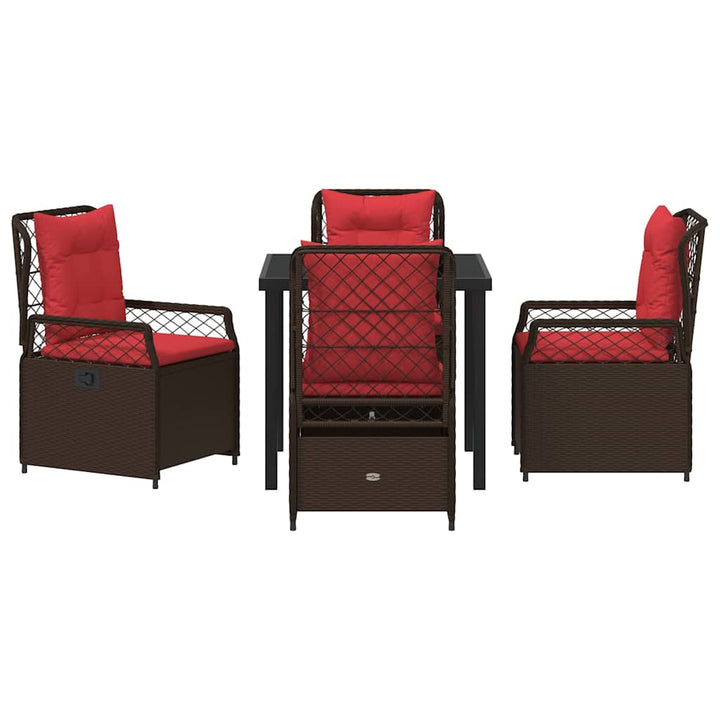 Have Spisebordssæt 5 pcs Brun polyrattan