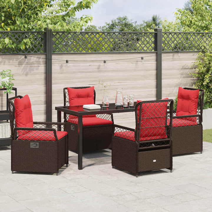 Have Spisebordssæt 5 pcs Brun polyrattan