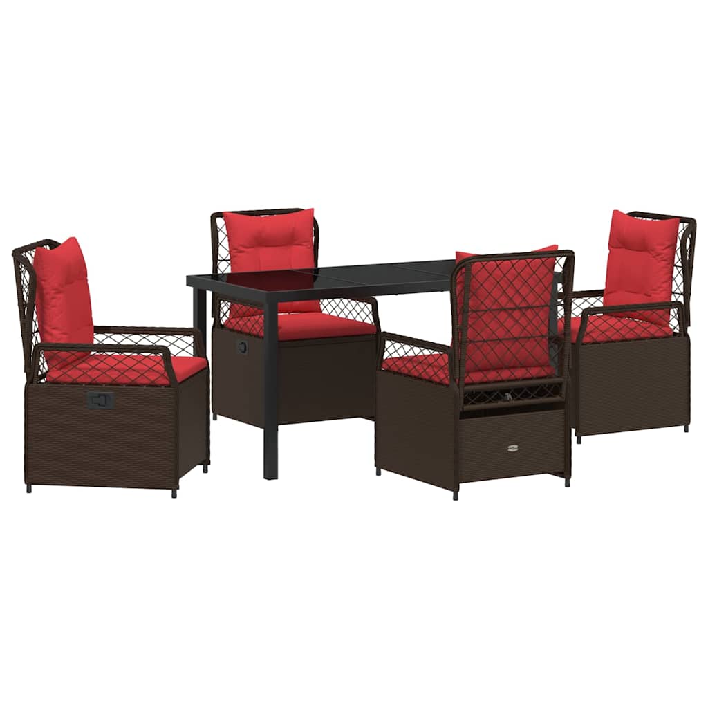 Have Spisebordssæt 5 pcs Brun polyrattan