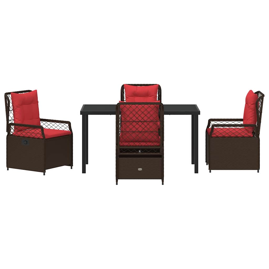 Have Spisebordssæt 5 pcs Brun polyrattan