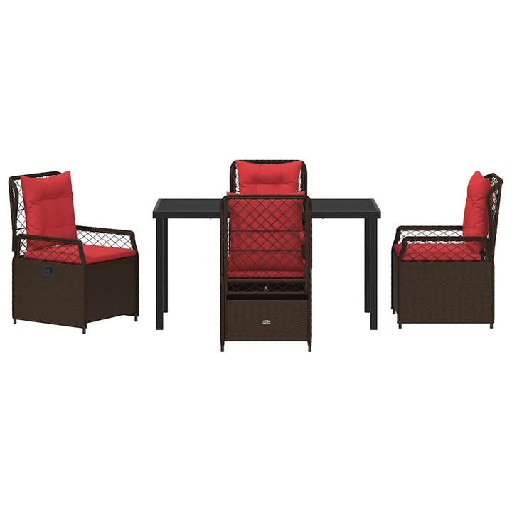 Have Spisebordssæt 5 pcs Brun polyrattan