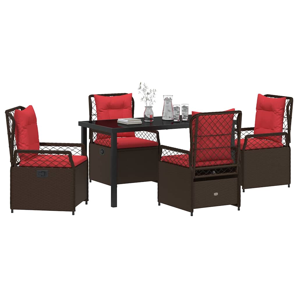 Have Spisebordssæt 5 pcs Brun polyrattan