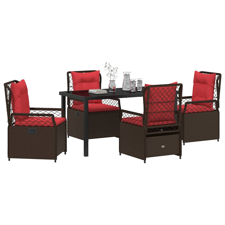 Have Spisebordssæt 5 pcs Brun polyrattan