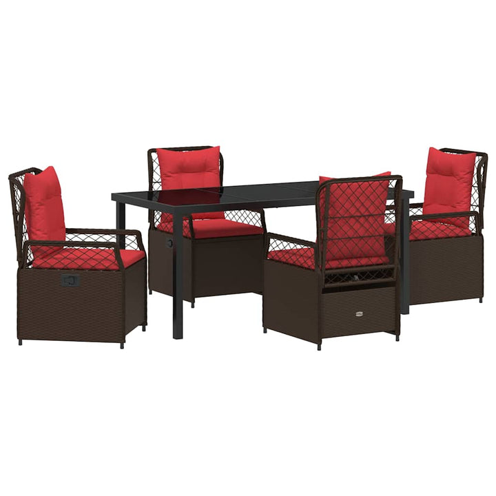 Have Spisebordssæt 5 pcs Brun polyrattan