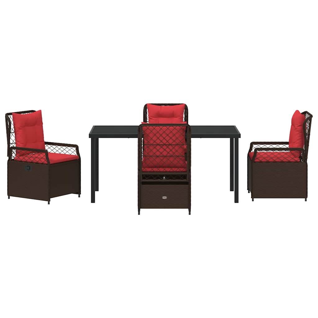 Have Spisebordssæt 5 pcs Brun polyrattan