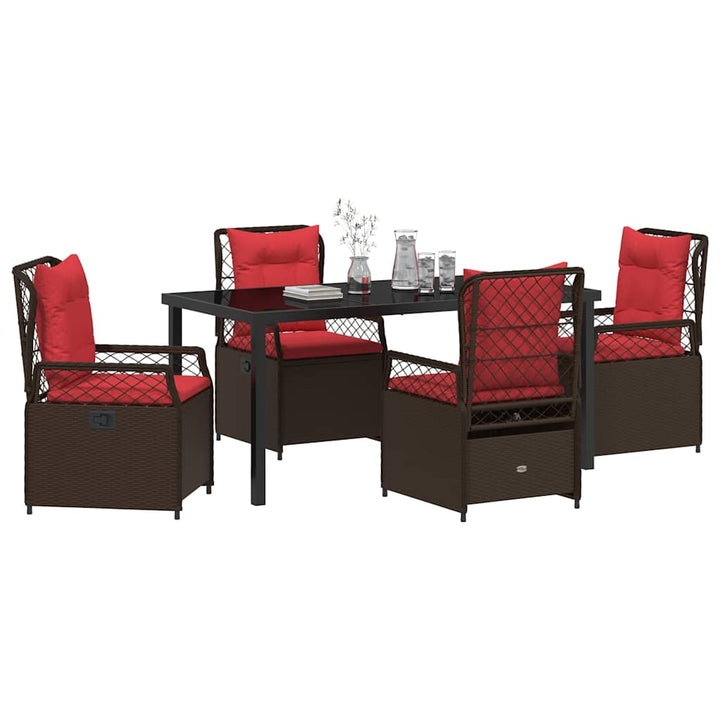 Have Spisebordssæt 5 pcs Brun polyrattan