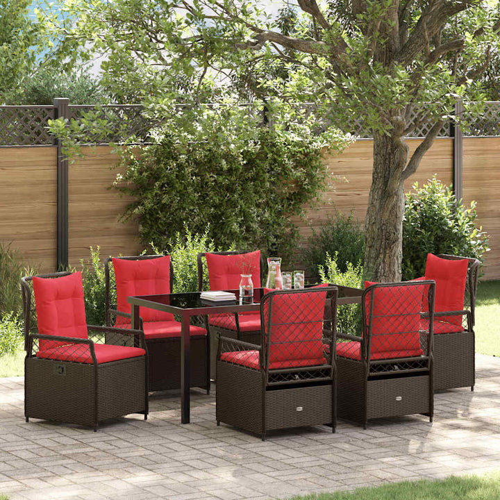 Have Spisebordssæt 7 pcs Brun polyrattan