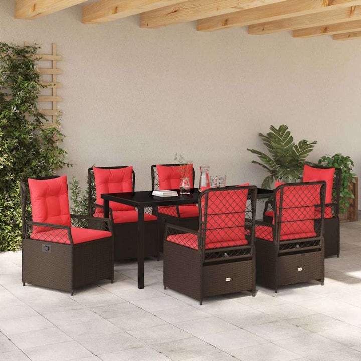 Have Spisebordssæt 7 pcs Brun polyrattan