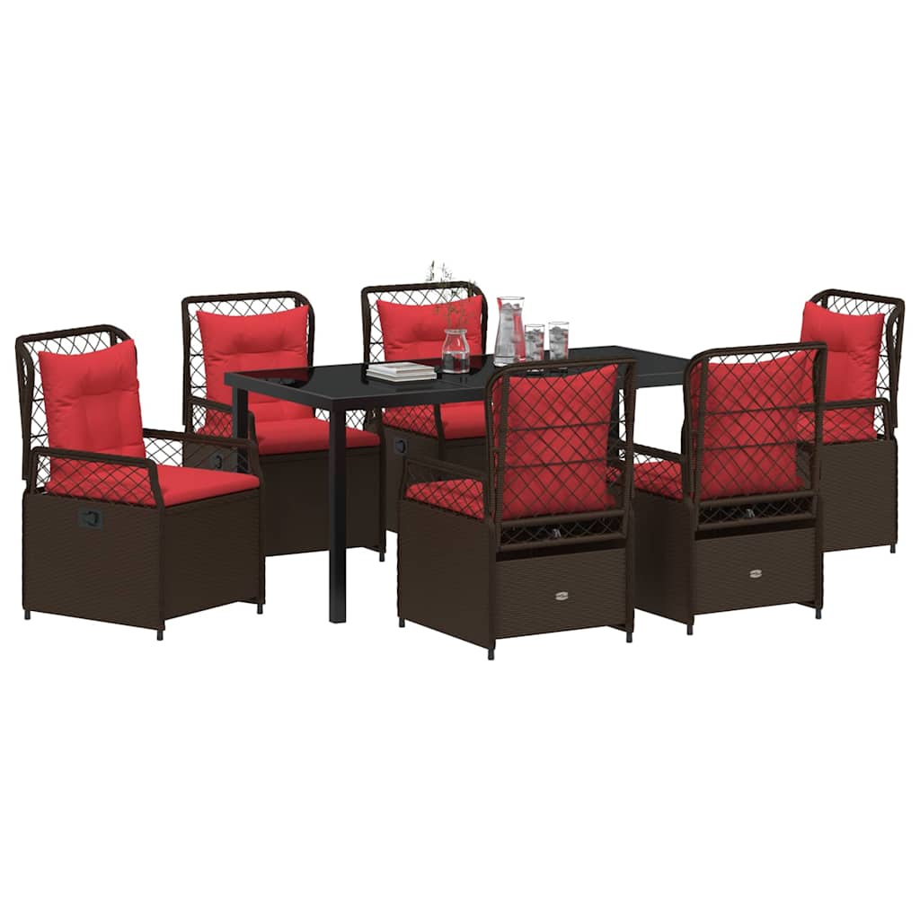 Have Spisebordssæt 7 pcs Brun polyrattan