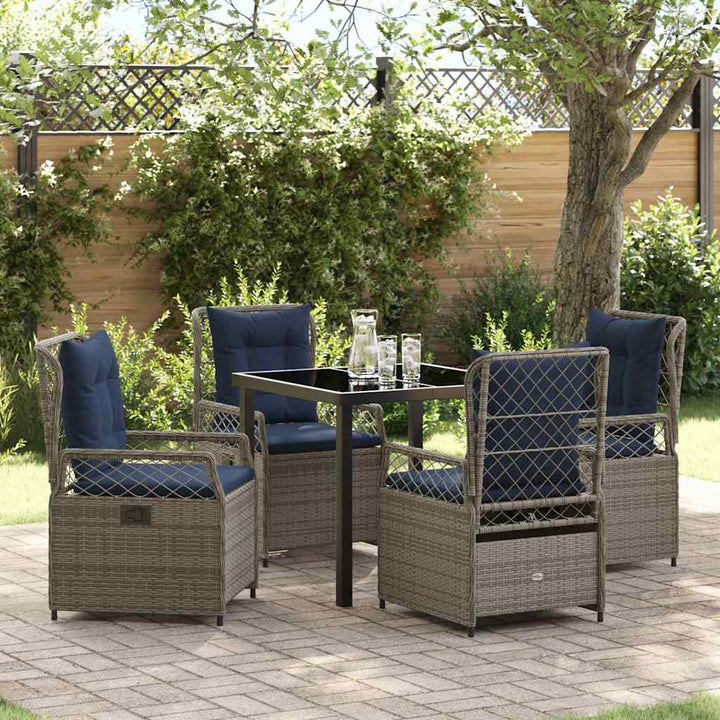 Have Spisebordssæt 5 pcs Grå polyrattan