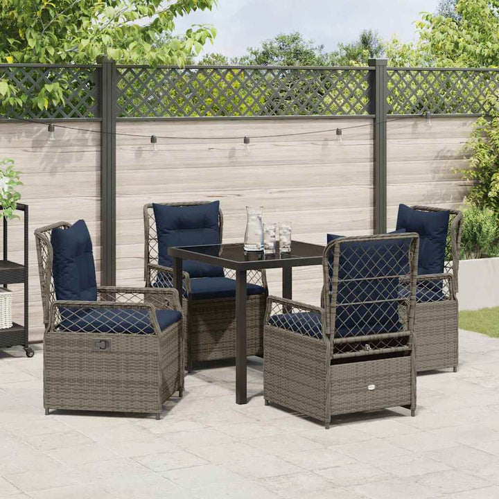 Have Spisebordssæt 5 pcs Grå polyrattan