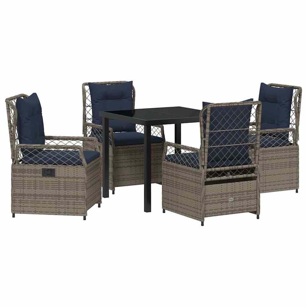 Have Spisebordssæt 5 pcs Grå polyrattan