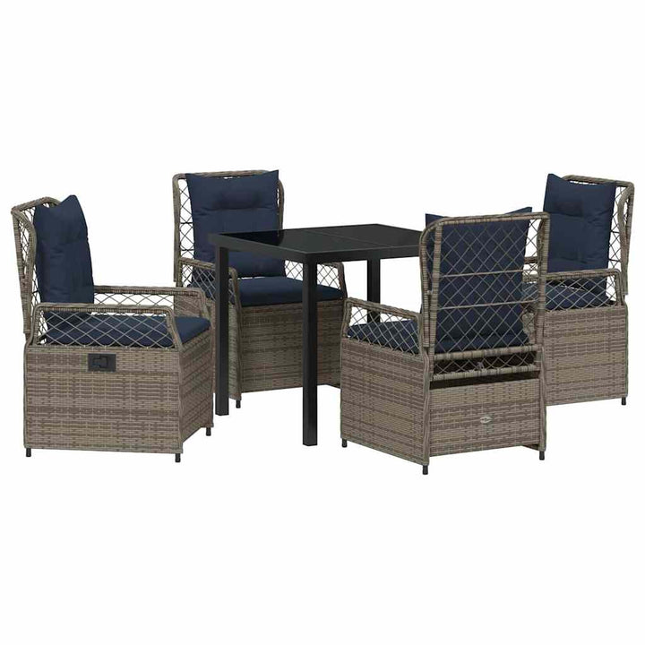 Have Spisebordssæt 5 pcs Grå polyrattan
