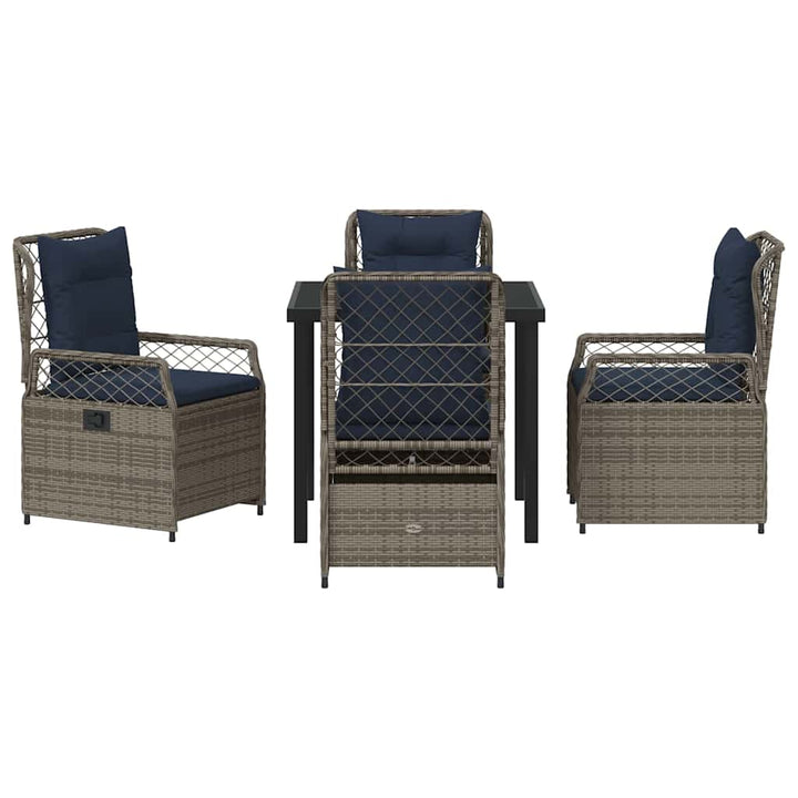 Have Spisebordssæt 5 pcs Grå polyrattan