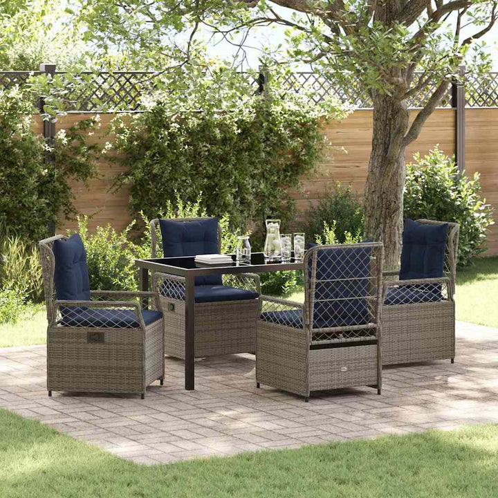 Have Spisebordssæt 5 pcs Grå polyrattan