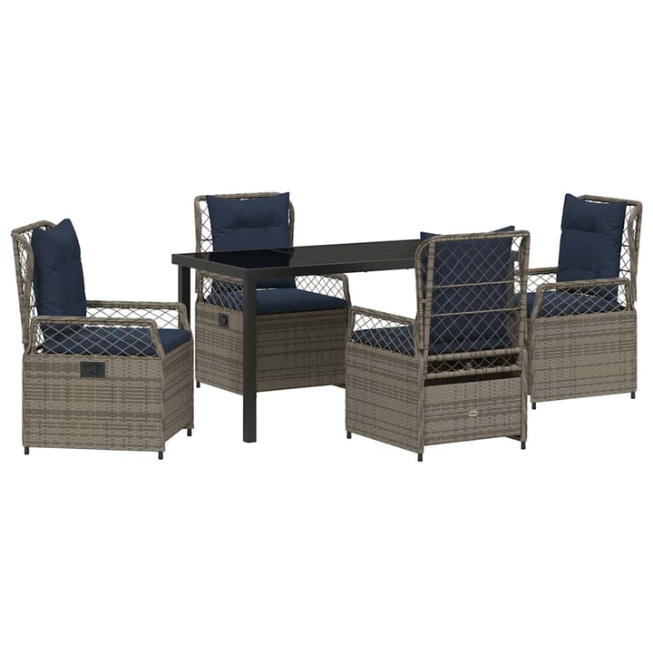 Have Spisebordssæt 5 pcs Grå polyrattan