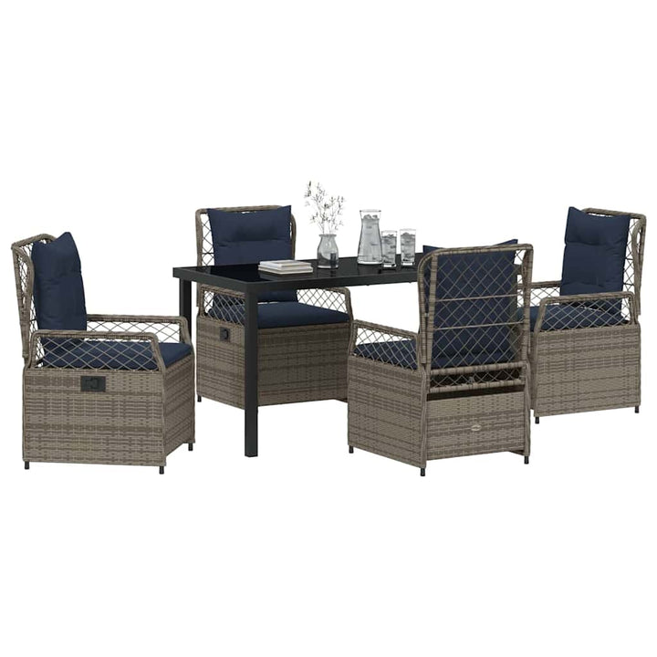 Have Spisebordssæt 5 pcs Grå polyrattan