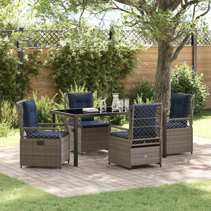 Have Spisebordssæt 5 pcs Grå polyrattan