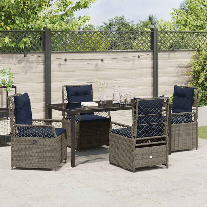 Have Spisebordssæt 5 pcs Grå polyrattan
