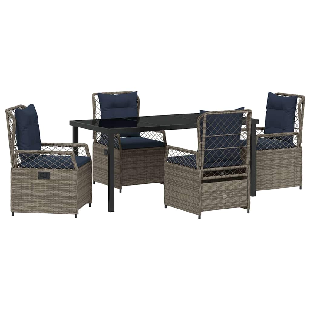 Have Spisebordssæt 5 pcs Grå polyrattan
