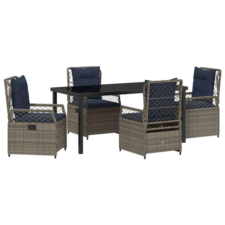 Have Spisebordssæt 5 pcs Grå polyrattan