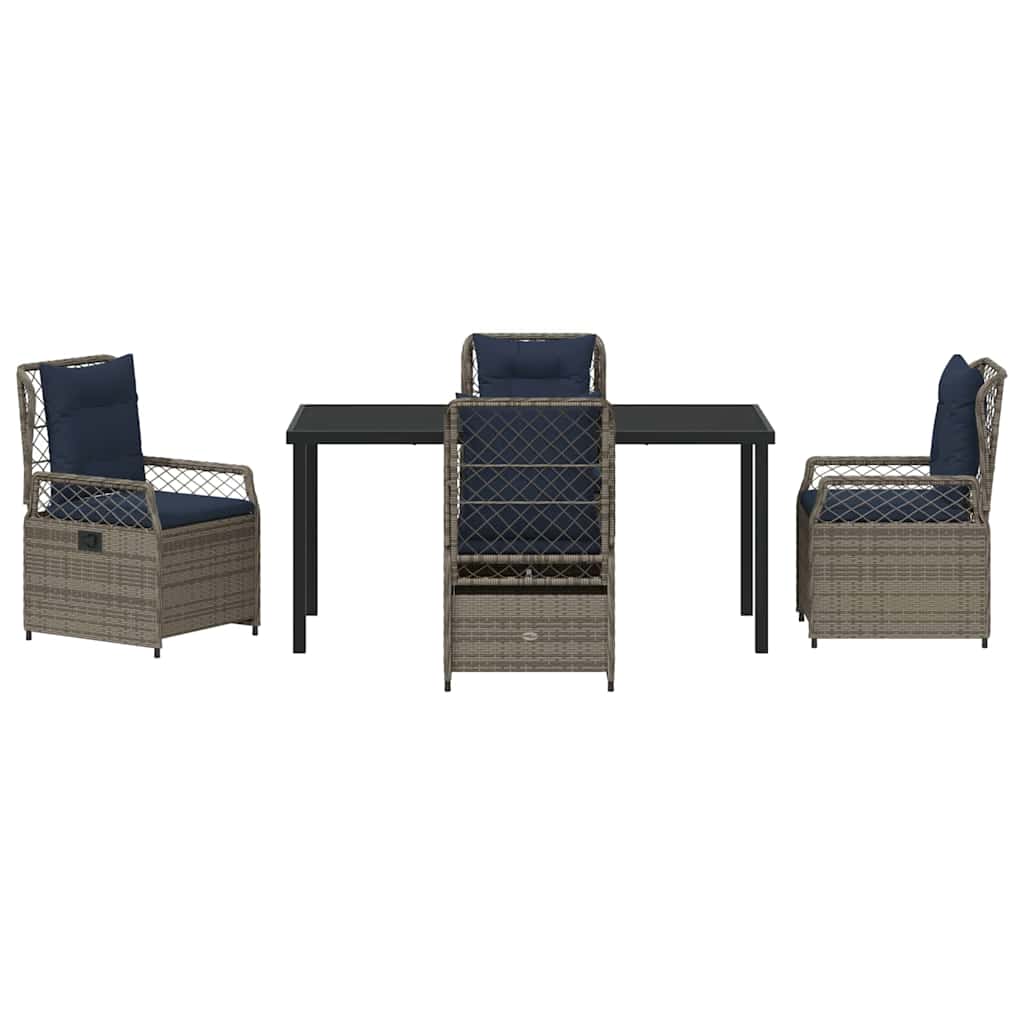 Have Spisebordssæt 5 pcs Grå polyrattan