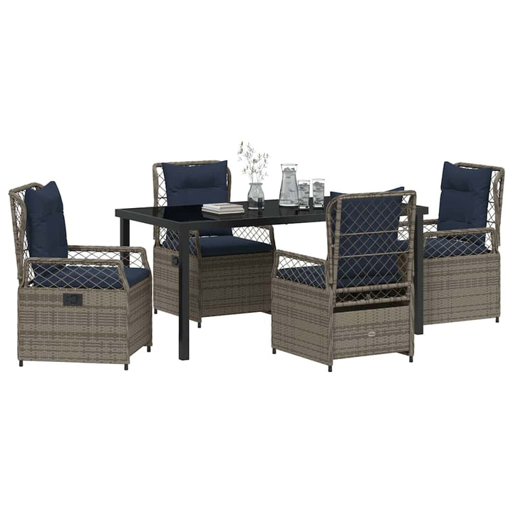 Have Spisebordssæt 5 pcs Grå polyrattan