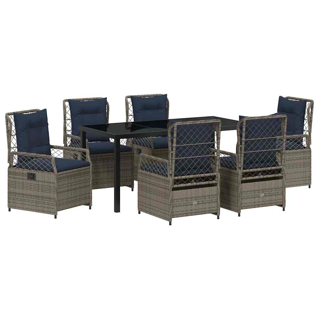 Have Spisebordssæt 7 pcs Grå polyrattan