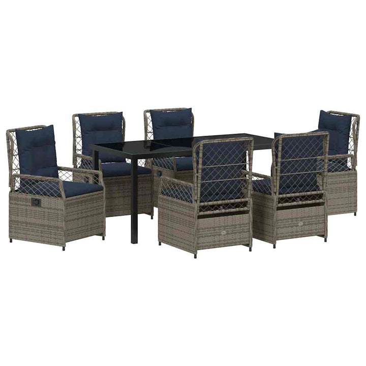 Have Spisebordssæt 7 pcs Grå polyrattan