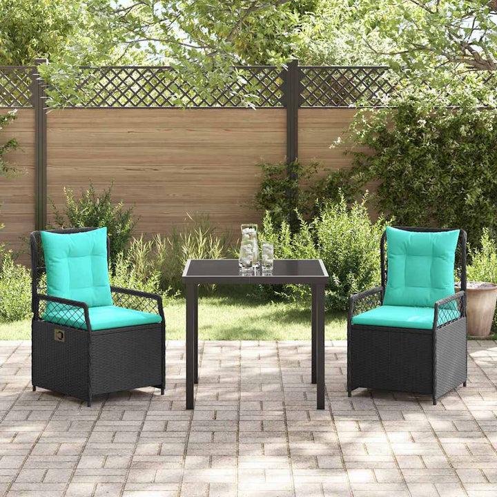 Have Spisebordssæt 3 pcs Sort polyrattan
