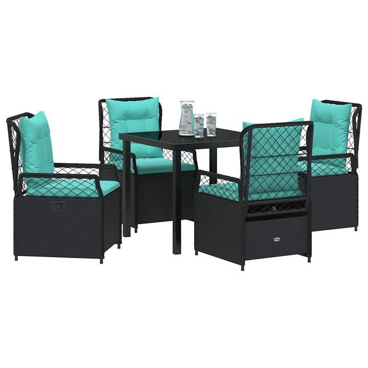 Have Spisebordssæt 5 pcs Sort polyrattan